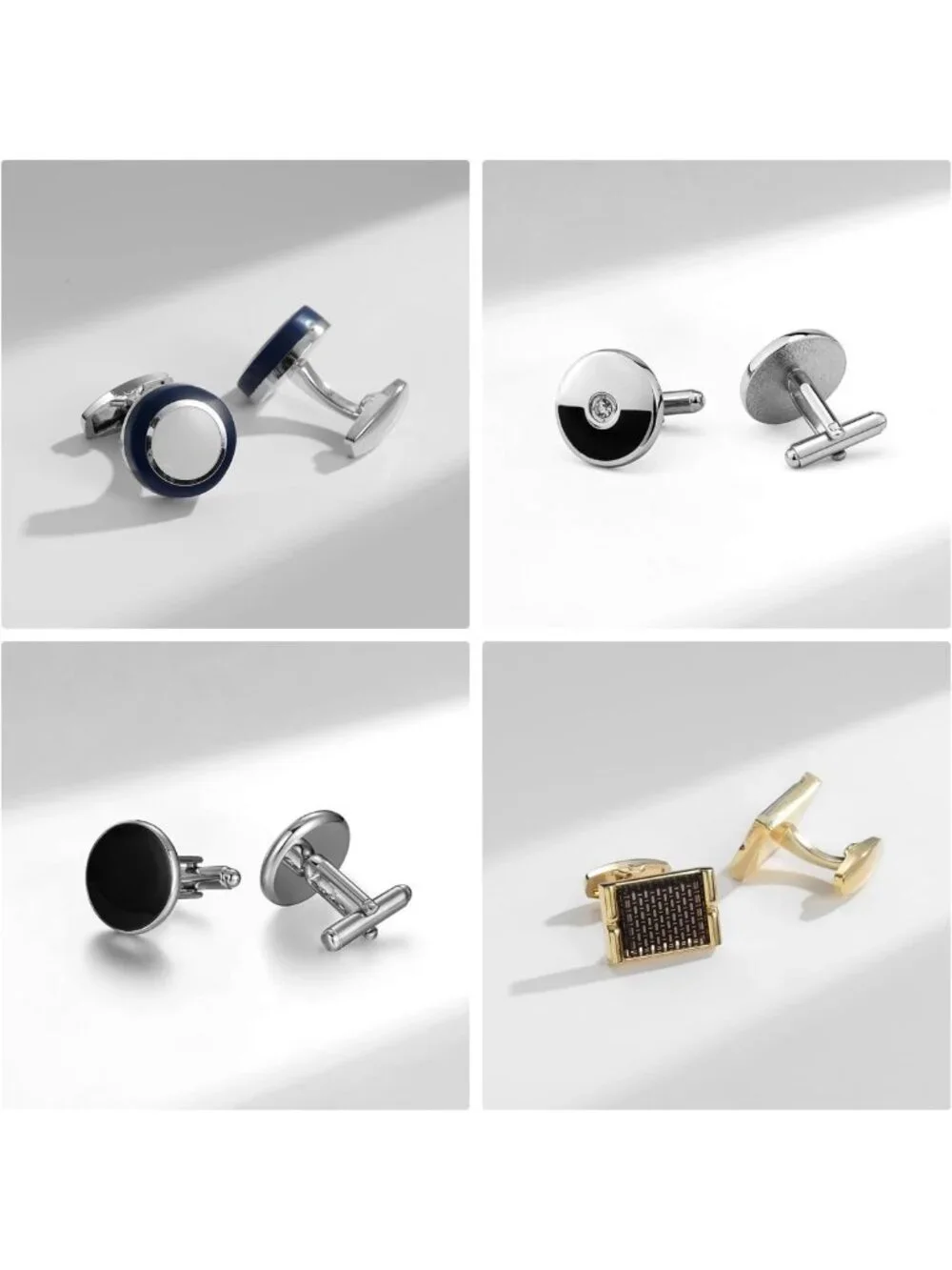 Men's Cufflinks Set - 12 Pack Elegant Jewelry Gift for Shirts, Stylish Case